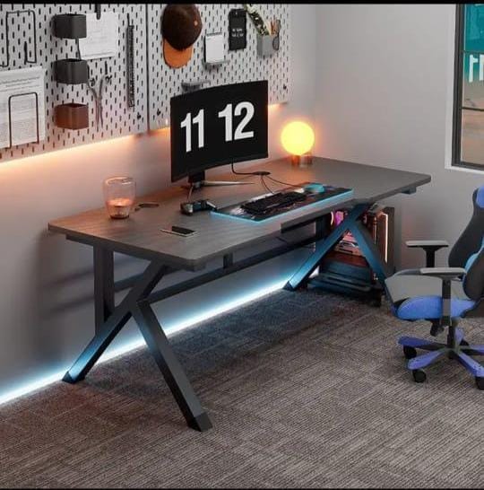 Modern X-Leg Gaming & Workstation Desk – Carbon Black Finish